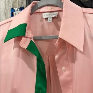 Pink and Green Women's Blouse